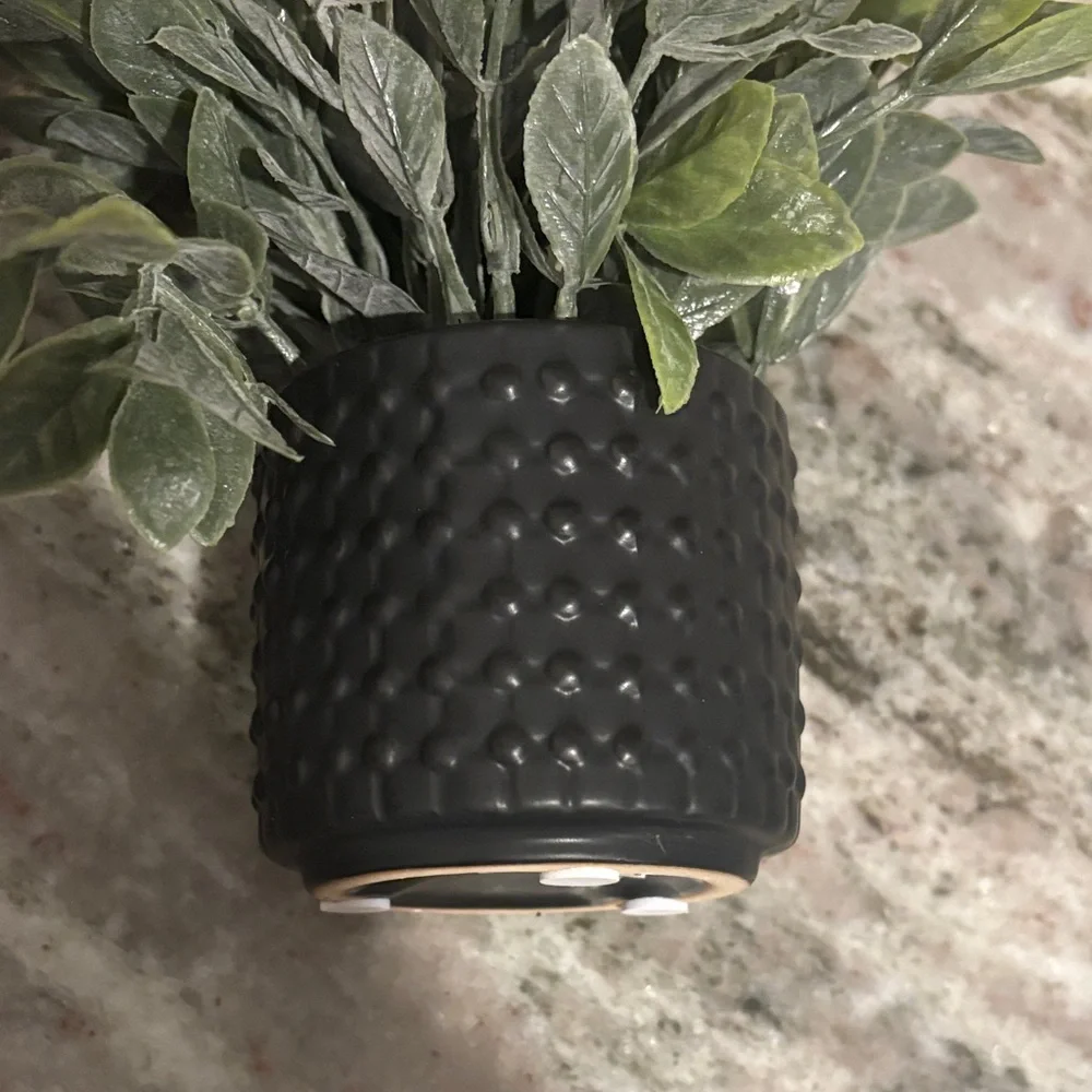 Green Artificial Potted Plant in Black Textured Pot - Home Accents
